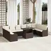 Image de vidaXL Ensemble de canapé de jardin 11 pcs Marron Poly rotin