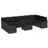 Image de vidaXL Ensemble de canapé de Jardin 11 pcs Noir Poly rotin, Canapé Rectangulaire Modulaire Léger, Résistant UV, Parfait pour Le Jardin et la Terrasse, Sièges Flexibles