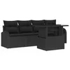 Image de vidaXL Ensemble de canapé de Jardin avec Coussin 5 pcs Noir Poly rotin, Canapé de Jardin et terrasse, Moderne, léger, résistant aux UV, Ensemble extérieur pour Patio