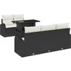 Image de vidaXL Ensemble de canapé de Jardin avec Coussin 6 pcs Noir polyrotin, Canapé de Jardin Moderne, Design modulable, mobilier extérieur résistant aux intempéries, Coin Salon Durable