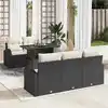 Image de vidaXL Ensemble de canapé de jardin avec coussin 6 pcs Noir polyrotin