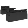Image de vidaXL Ensemble de canapé de Jardin avec Coussin 6 pcs Noir polyrotin, Canapé de Jardin Moderne, Design modulable, mobilier extérieur résistant aux intempéries, Coin Salon Durable