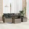 Image de vidaXL Ensemble de canapé de jardin avec coussin 6 pcs Gris polyrotin