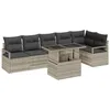 Image de vidaXL Ensemble de canapé de Jardin 7 pcs Gris Clair polyrotin, Salon de Jardin, Ensemble modulable pour extérieur, matériaux durables, résistant aux UV, Design rectangulaire