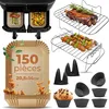 Image de Fentic Accessoires Air Fryer  Accessoire Air Fryer Ninja   Compatible avec Ninja Foodi Max Dual Zone AF300EU AF400EU   7,6L à 9,5L   Inclus Papier Cuisson et Livre de Recettes Électronique