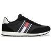 Image de Tommy Jeans pour homme. EM0EM01709 Baskets avec logo et textures mixtes noir (46), Plat, Lacets, Casuel
