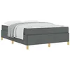 Image de vidaXL Cadre de lit avec Matelas Gris foncé 160 x 200 cm Tissu, Cadre de lit Moderne, Design Gain de Place, Tissu Durable, esthétique Minimaliste, Solution de Sommeil relaxante