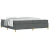Image de vidaXL Cadre de lit avec Matelas Gris foncé 200 x 200 cm Tissu, Cadre de lit Moderne, Design Gain de Place, Tissu Durable, esthétique Minimaliste, Solution de Sommeil relaxante