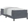 Image de vidaXL Cadre de lit avec Matelas Gris foncé 90 x 190 cm Tissu, Mobilier de Chambre Moderne, Cadre de lit élégant, sommier, Design épuré, Confort Minimaliste