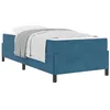 Image de vidaXL Cadre de lit avec Matelas Bleu foncé 100 x 200 cm Tissu, Mobilier de Chambre Moderne, Cadre de lit élégant, sommier, Design épuré, Confort Minimaliste