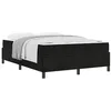 Image de vidaXL Cadre de lit avec Matelas Noir 140 x 200 cm Tissu, Mobilier de Chambre Moderne, Cadre de lit élégant, sommier, Design épuré, Confort Minimaliste