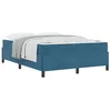 Image de vidaXL Cadre de lit avec Matelas Bleu foncé 140 x 200 cm Tissu, Mobilier de Chambre Moderne, Cadre de lit élégant, sommier, Design épuré, Confort Minimaliste