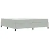 Image de vidaXL Cadre de lit Gris Clair 200 x 200 cm Tissu, Mobilier de Chambre Moderne, Cadre de lit élégant, sommier, Design épuré, Confort Minimaliste