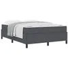 Image de vidaXL Cadre de lit avec Matelas Gris foncé 140 x 190 cm Tissu, Mobilier de Chambre Moderne, Cadre de lit Minimaliste, Matelas à Ressorts, déco stylée et Durable