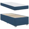 Image de vidaXL Cadre de lit avec Matelas Bleu 80 x 200 cm Tissu, Cadre de lit Moderne, Ensemble Matelas rectangulaire, Meuble Robuste, Solution Confortable pour Dormir dans Votre Chambre
