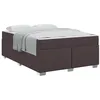 Image de vidaXL Cadre de lit avec Matelas Marron foncé 140 x 200 cm Tissu, Cadre de lit Moderne, Ensemble Matelas rectangulaire, Meuble Robuste, Solution Confortable pour Dormir dans Votre Chambre