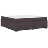 Image de vidaXL Cadre de lit avec Matelas Marron foncé 200 x 200 cm Tissu, Cadre de lit Moderne, Ensemble Matelas rectangulaire, Meuble Robuste, Solution Confortable pour Dormir dans Votre Chambre
