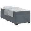 Image de vidaXL Cadre de lit avec Matelas Gris foncé 90 x 200 cm Tissu, Chambre Moderne, Cadre de lit Robuste, Matelas à Ressorts, Meubles en Bois, Rembourrage en Velours