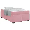 Image de vidaXL Cadre de lit avec Matelas Rose 120 x 200 cm Tissu, Chambre Moderne, Cadre de lit Robuste, Matelas à Ressorts, Meubles en Bois, Rembourrage en Velours