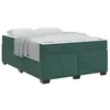 Image de vidaXL Cadre de lit avec Matelas Vert foncé 160 x 200 cm Tissu, Chambre Moderne, Cadre de lit Robuste, Matelas à Ressorts, Meubles en Bois, Rembourrage en Velours