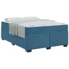Image de vidaXL Cadre de lit avec Matelas Bleu foncé 160 x 200 cm Tissu