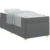 Image de vidaXL Cadre de lit avec Matelas Gris foncé 90 x 190 cm Tissu, Chambre, Lit Moderne, Cadre élégant, Design Compact, Bois ingénierie, Meubles minimalistes, Contemporains