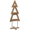 Image de vidaXL Sapin de Noël avec Support Marron 90 cm Bois de Teck Solide, Salon, Charme Rustique, Sapin de Noël Robuste, déco de Vacances, Style Moderne, Bois Beige