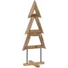 Image de vidaXL Sapin de Noël avec Support Marron 149,5 cm Bois de Teck Solide, Arbre de Noël en Bois Rustique, déco Durable pour Les fêtes, Touche saisonnière pour Le Salon, pour Une Ambiance chaleureuse