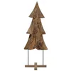 Image de vidaXL Sapin de Noël avec Support Marron 90 cm Bois de Teck Solide, Arbre de Noël en Bois Rustique, Ornement en Teck, déco intérieure élégante, Centre de Table Festif