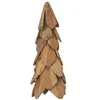 Image de vidaXL Sapin de Noël avec Support Marron 51 cm Bois de Teck Solide, Décor de Salon, Arbre de Noël en Teck Rustique, Touche Festive intérieure, Accent Chic Beige