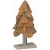 Image de vidaXL Sapin de Noël avec Support Marron 61 cm Bois de Teck Solide, Sapin de Noël Rustique, déco de fête Chic, pièce maîtresse d'intérieur, Ornement Simple à la Maison