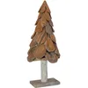 Image de vidaXL Sapin de Noël avec Support Marron 91 cm Bois de Teck Solide, Sapin de Noël Rustique, déco de fête Chic, pièce maîtresse d'intérieur, Ornement Simple à la Maison