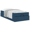 Image de vidaXL Cadre de lit avec Matelas 2 pcs Bleu Tissu, Cadre de lit Moderne, Design rectangulaire, Matelas en Mousse Confortable, Solution de Rangement, Meuble stylé