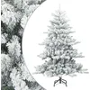 Image de vidaXL Sapin de Noël Artificiel à Branches Pliantes, Duveteux de Neige, Salon, Sapin de Noël Moderne, Artificiel, Décoration des fêtes, PVC, Décoration Festive pour la Saison