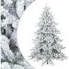 Image de vidaXL Sapin de Noël Artificiel à Branches Pliantes, Duveteux de Neige, Sapins de Noël Modernes, artificiels, pour Salon, décor d'hiver, Support en métal, ornementations sympas