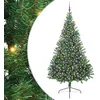 Image de vidaXL Sapin de Noël Artificiel pré-éclairé Vert 240 cm PVC, Arbre de Noël Moderne en Forme de cône, éclairage de Vacances USB, Display LED, déco Festive pour Le Salon et Le Jardin