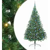 Image de vidaXL Sapin de Noël Artificiel pré-éclairé Vert 240 cm PVC, Arbre de Noël Moderne en Forme de cône, éclairage de Vacances USB, Display LED, déco Festive pour Le Salon et Le Jardin