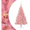 Image de vidaXL Sapin de Noël Artificiel pré-éclairé Rose 120 cm PVC, Arbre de Noël Moderne en cône, déco Lumineuse LED pré-éclairée, éclairage de Jardin Festif, intérieur saisonnier