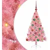 Image de vidaXL Sapin de Noël Artificiel pré-éclairé Rose 120 cm PVC, Arbre de Noël Moderne en Forme de cône, éclairage de Vacances USB, Display LED, déco Festive pour Le Salon et Le Jardin