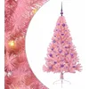 Image de vidaXL Sapin de Noël Artificiel pré-éclairé Rose 150 cm PVC, Arbre de Noël Moderne en Forme de cône, éclairage de Vacances USB, Display LED, déco Festive pour Le Salon et Le Jardin