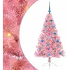 Image de vidaXL Sapin de Noël Artificiel pré-éclairé Rose 150 cm PVC, Arbre de Noël Moderne en cône, déco Lumineuse LED pré-éclairée, éclairage de Jardin Festif, intérieur saisonnier