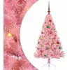 Image de vidaXL Sapin de Noël Artificiel pré-éclairé Rose 150 cm PVC, Arbre de Noël Moderne en Forme de cône, éclairage de Vacances USB, Display LED, déco Festive pour Le Salon et Le Jardin