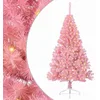 Image de vidaXL Sapin de Noël Artificiel pré-éclairé Rose 180 cm PVC, Arbre de Noël Moderne en Forme de cône, éclairage de Vacances USB, Display LED, déco Festive pour Le Salon et Le Jardin