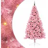 Image de vidaXL Sapin de Noël Artificiel pré-éclairé Rose 240 cm PVC, Arbre de Noël Moderne en cône, déco Lumineuse LED pré-éclairée, éclairage de Jardin Festif, intérieur saisonnier