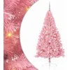 Image de vidaXL Sapin de Noël Artificiel pré-éclairé Rose 240 cm PVC, Arbre de Noël Moderne en cône, déco Lumineuse LED pré-éclairée, éclairage de Jardin Festif, intérieur saisonnier