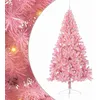 Image de vidaXL Sapin de Noël Artificiel pré-éclairé Rose 240 cm PVC, Arbre de Noël Moderne en cône, déco Lumineuse LED pré-éclairée, éclairage de Jardin Festif, intérieur saisonnier