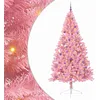 Image de vidaXL Sapin de Noël Artificiel pré-éclairé Rose 240 cm PVC, Arbre de Noël Moderne en cône, déco Lumineuse LED pré-éclairée, éclairage de Jardin Festif, intérieur saisonnier