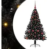 Image de vidaXL Sapin de Noël Artificiel pré-éclairé Noir 120 cm PVC, Arbre de Noël Moderne en Forme de cône, éclairage de Vacances USB, Display LED, déco Festive pour Le Salon et Le Jardin