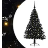 Image de vidaXL Sapin de Noël Artificiel pré-éclairé Noir 120 cm PVC, Arbre de Noël Moderne en Forme de cône, éclairage de Vacances USB, Display LED, déco Festive pour Le Salon et Le Jardin