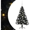 Image de vidaXL Sapin de Noël Artificiel pré-éclairé Noir 120 cm PVC, Arbre de Noël Moderne en Forme de cône, éclairage de Vacances USB, Display LED, déco Festive pour Le Salon et Le Jardin